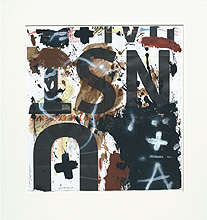 Große Buchstaben, 2001, Mischtechnik auf Papier, 63 x 51