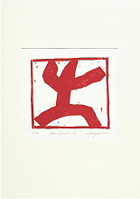 Altes Symbol IV, 2005, Holzschnitt auf Büttenpapier, 28 x 30