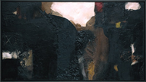 Schwarzer Gletscher, 2001, Mischtechnik auf Leinwand, 180 x 100