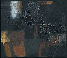Kleines Schwarz mit Braun, 2002, Mischtechnik auf Leinwand, 60 x 70
