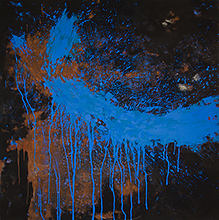Blau Aufwärts, 2010, Mischtechnik auf Leinwand, 170 x 170