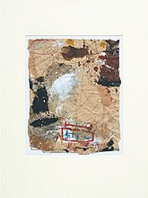 Kleines Braun mit Zeichen, 2002, Mischtechnik auf Papier, 45 x 36