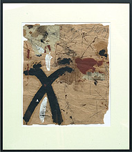 Großes Kreuz links Unten, 2002, Mischtechnik auf Papier, 54 x 46