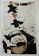 Kreuze und Kreis, 2008, Mischtechnik auf Papier, 95 x 65