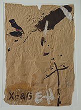 Braun mit Buchstaben, 2010, Mischtechnik auf Papier, 55 x 46